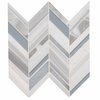 Msi Harlow Chevron 11.55 In X 12.48 In. Glass Mosaic Wall Tile, 10PK ZOR-MD-0417